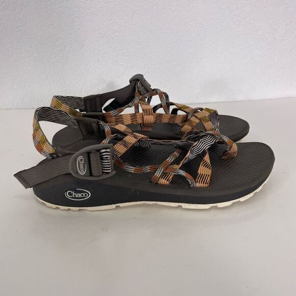 Chaco with Orange & Yellow and Grey & Orange Strappy Sandals - Picture 1 of 7